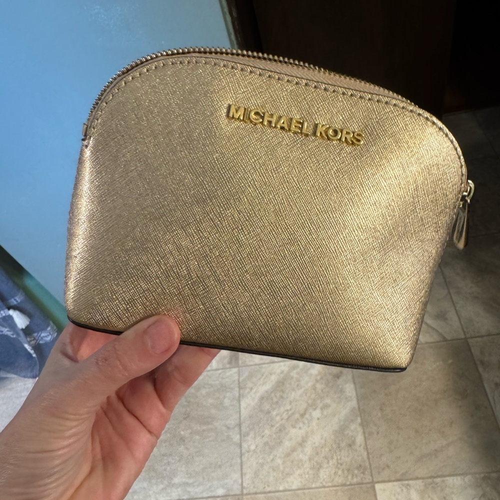 Michael Kors Gold cosmetic Bag